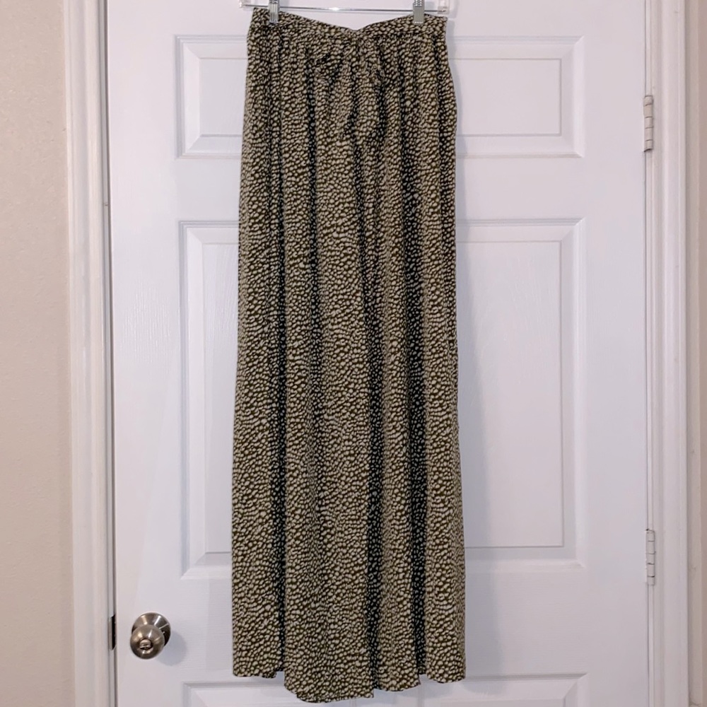 Olive Green Wide Leg Flowy Pants